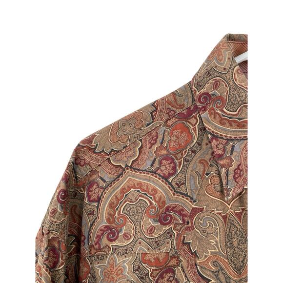 Stetson Shirt Pearl Snap Paisley Long Sleeve Men’s Size Medium - Picture 5 of 12